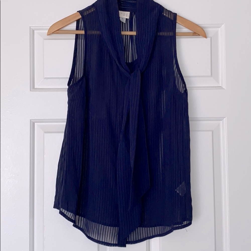 🌟BOGO Navy sheer button down